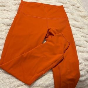 Brand new orange Lululemon wunder train legging